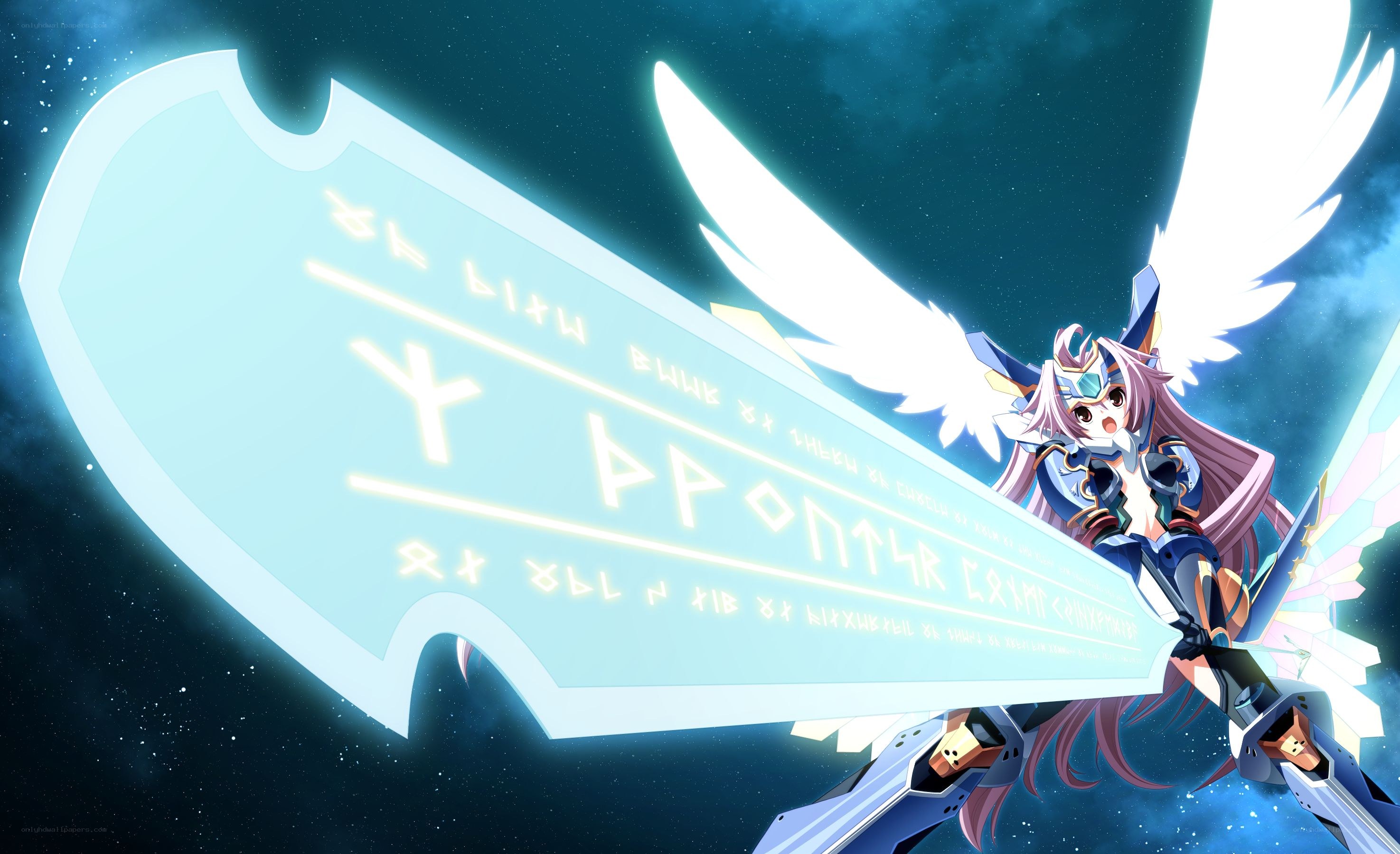 anime angel with glowing sword