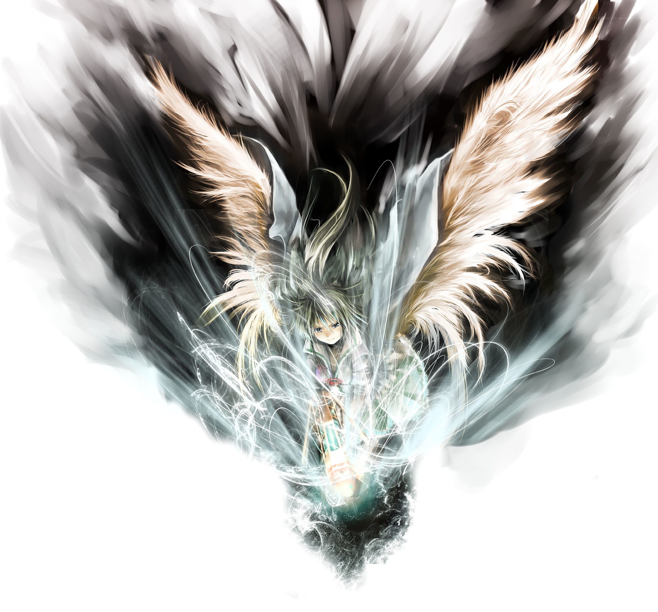 anime angel with glowing wings