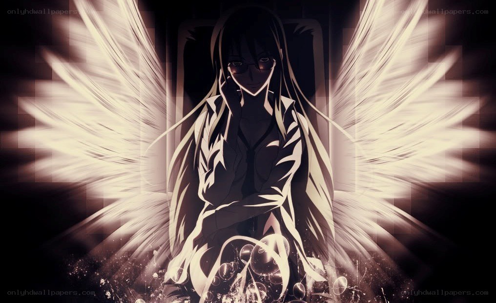 anime angel with glowing wings