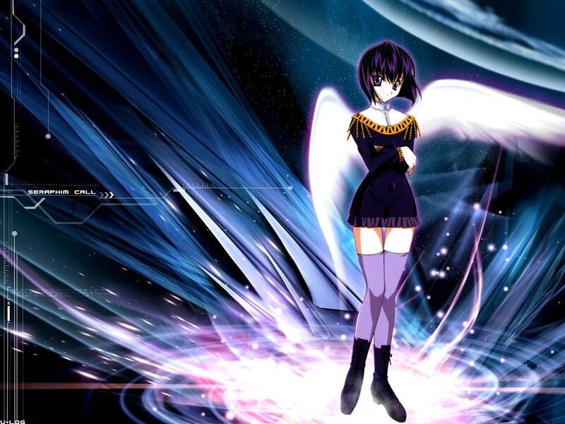anime angel with glowing wings