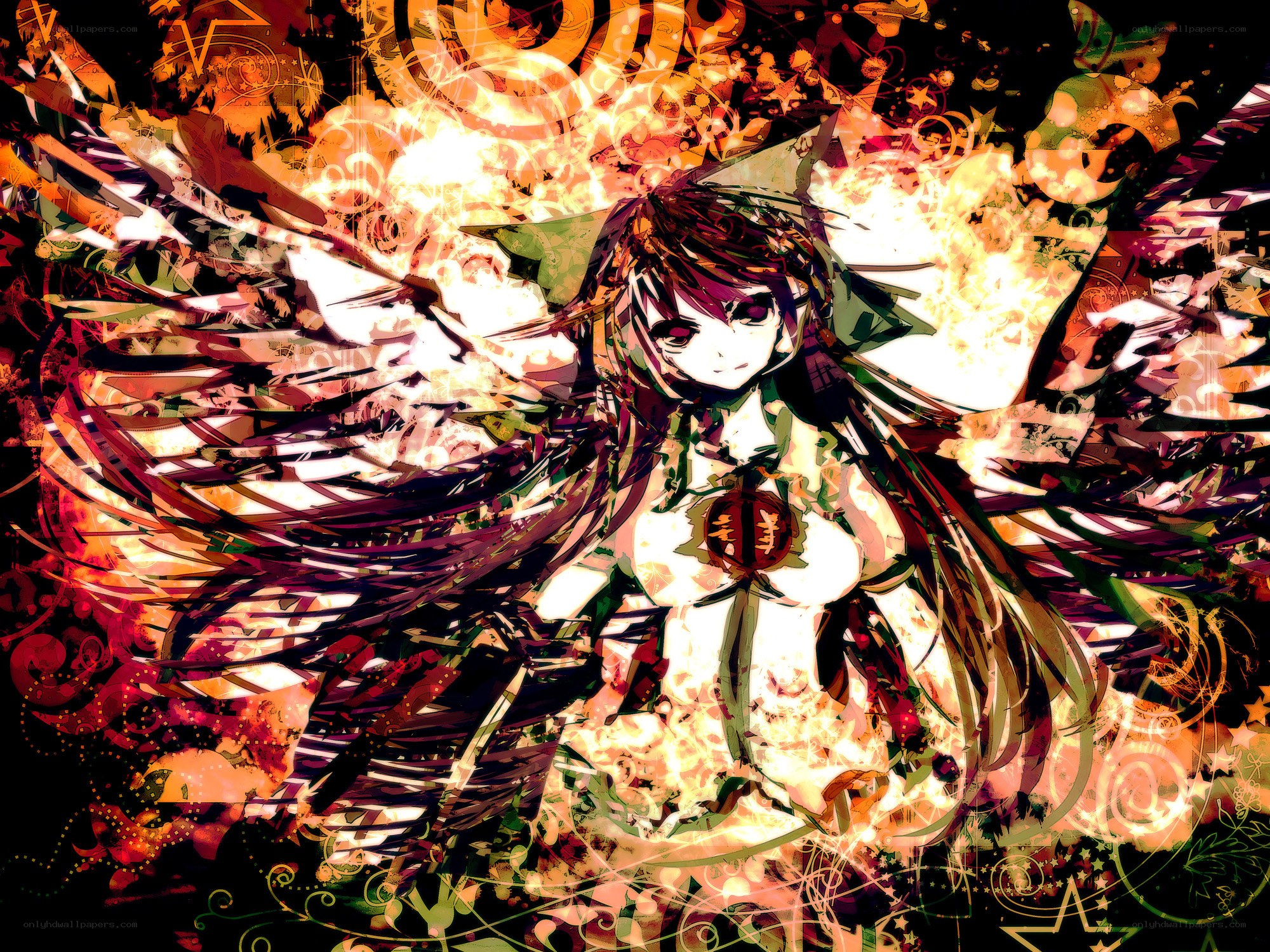anime angel with glowing wings