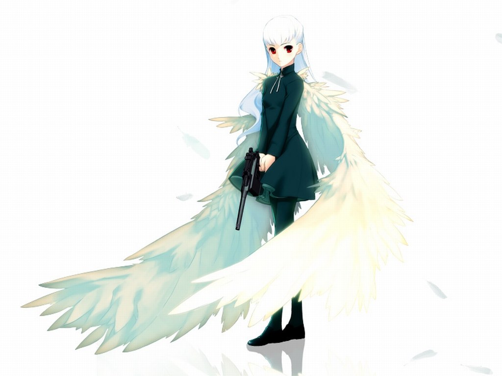anime angel with gun