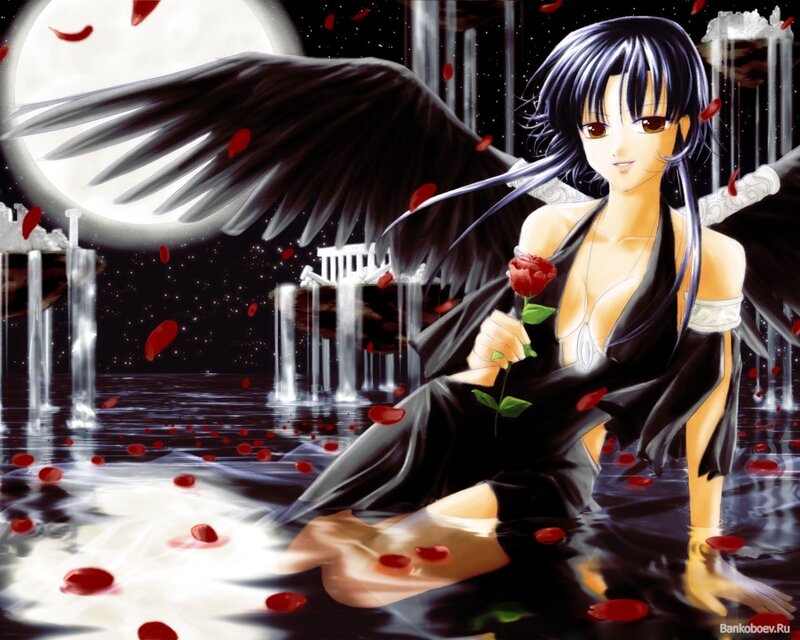 Anime Angel with Rose