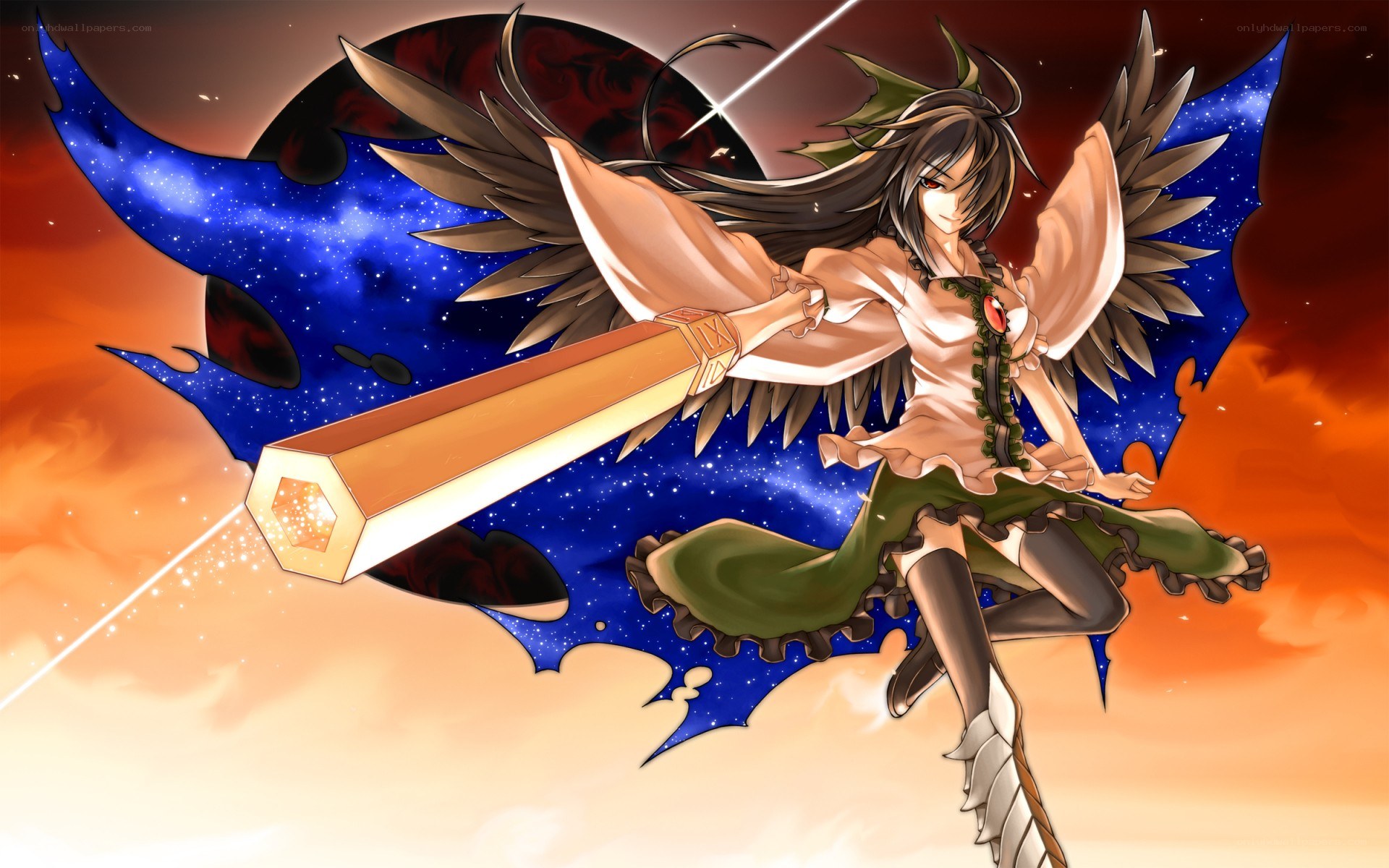 Anime angel with sword