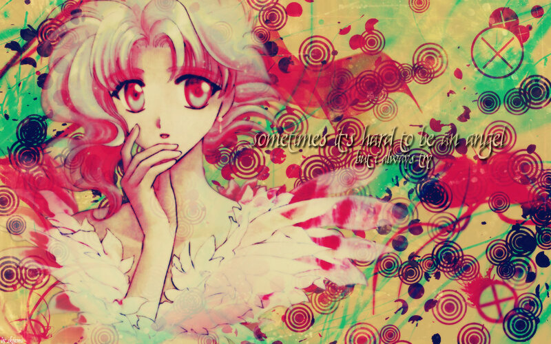 anime angel with text