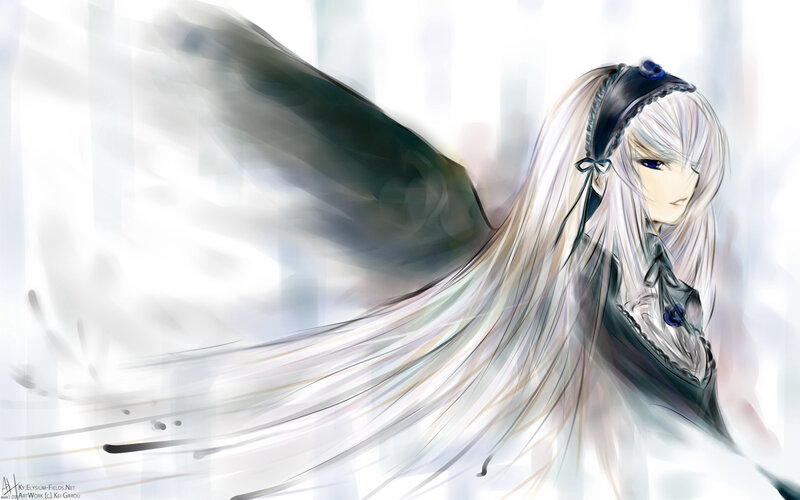 anime angel with white hair