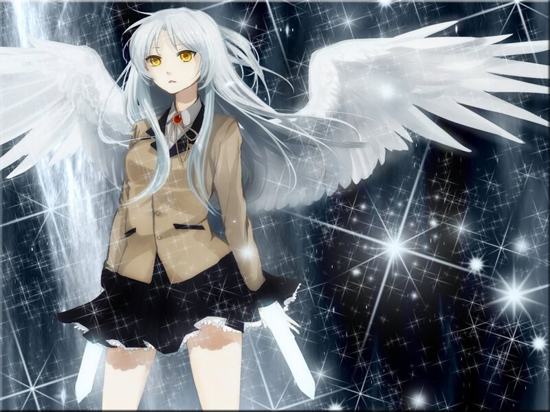 anime angel with white wings