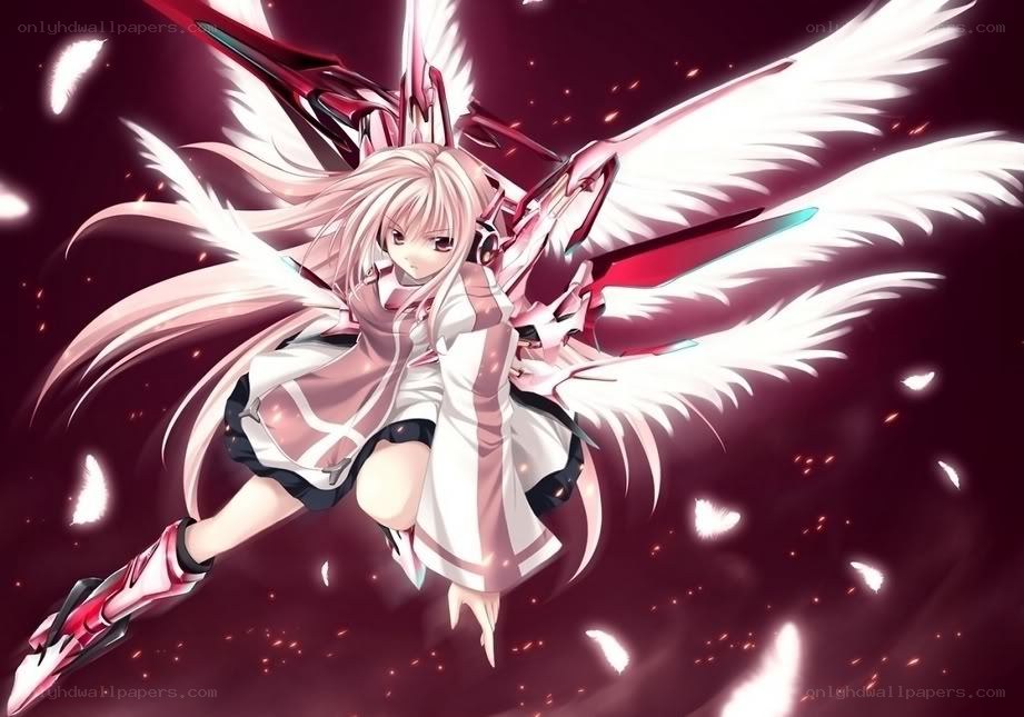 anime angel with white wings