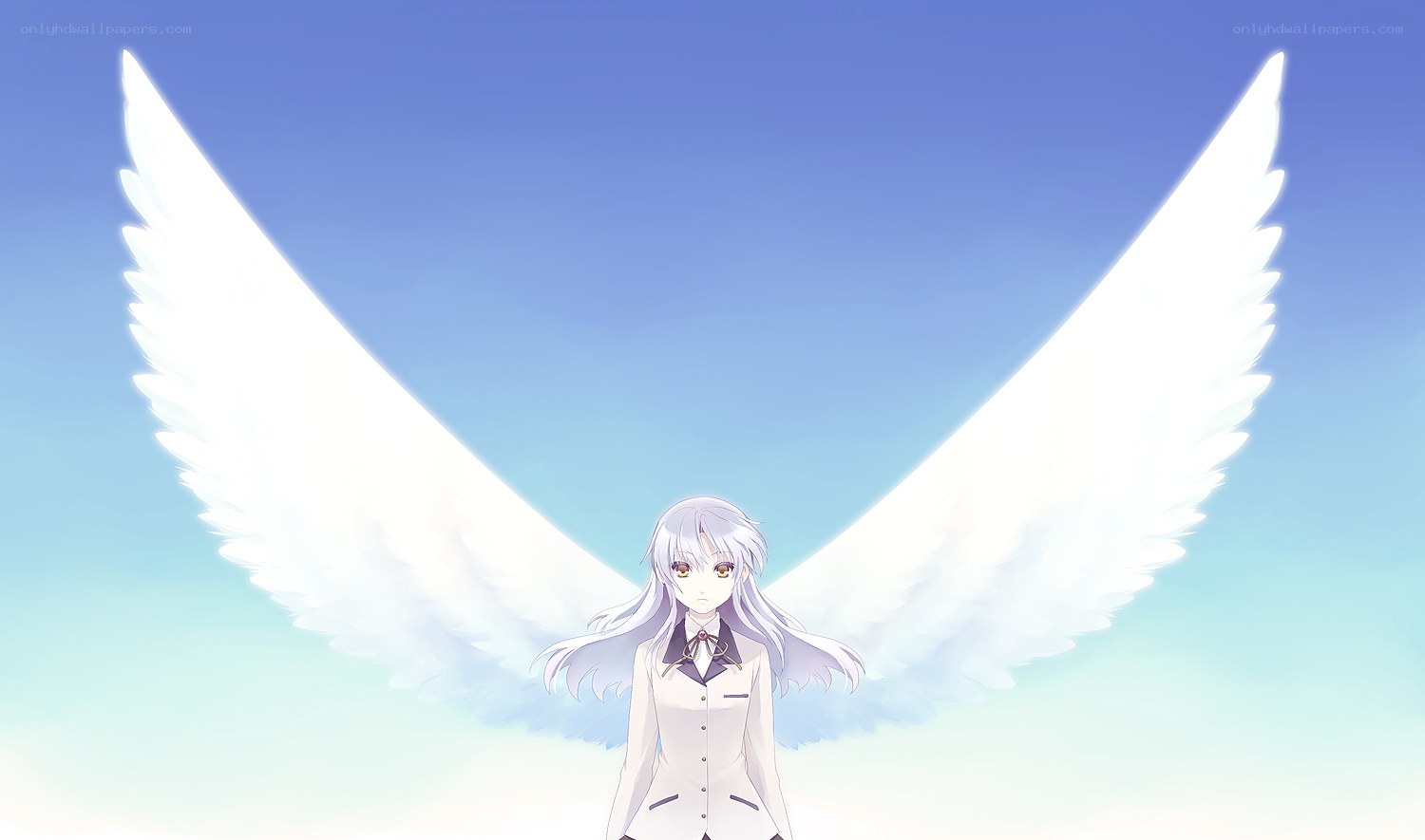 anime angel with white wings