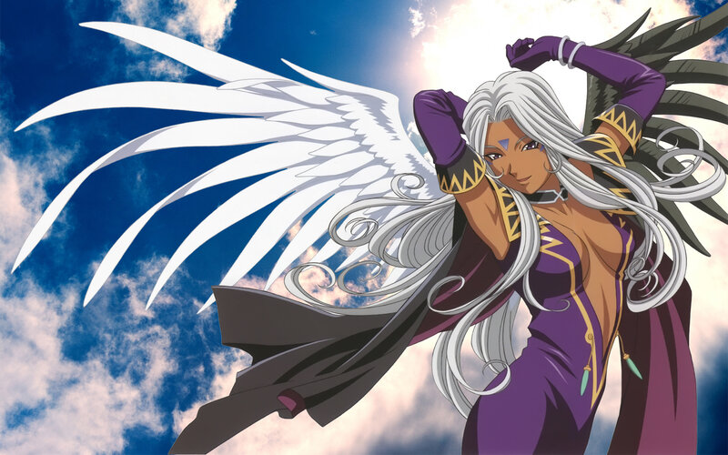 anime angel with white wings