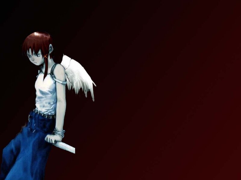 anime angel with white wings