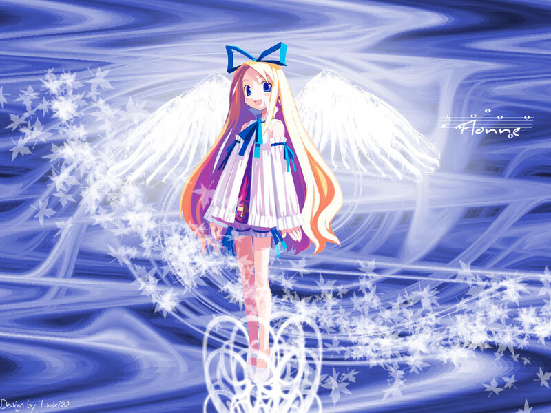 Anime angel with wings