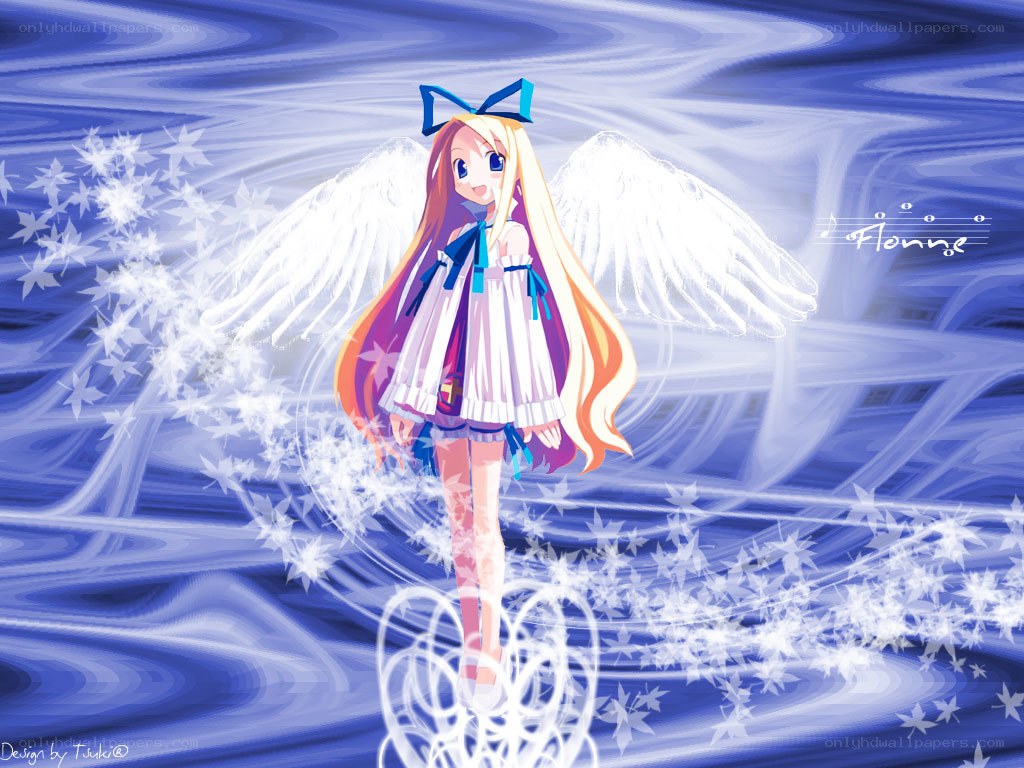 Anime angel with wings