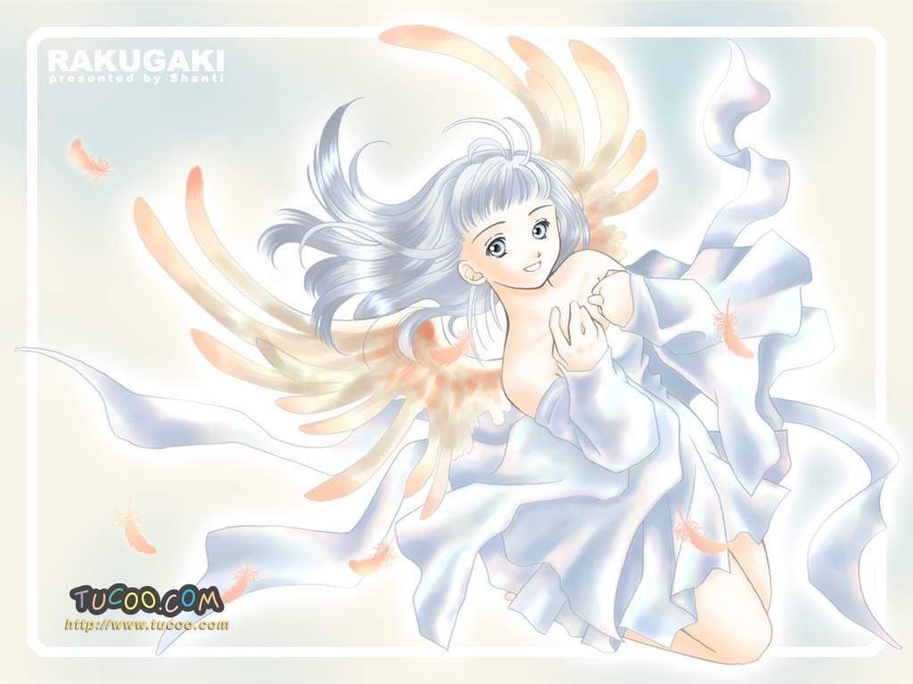 Anime angel with wings