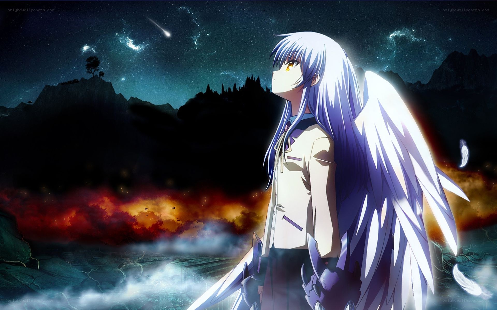 Anime angel with wings