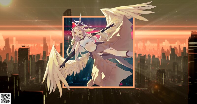 Anime Angel with Wings — Orange