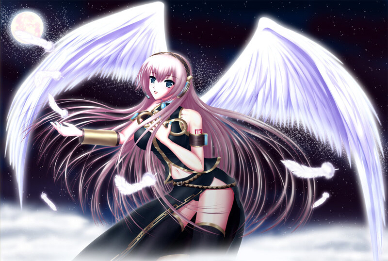 Anime Angel with Wings — Pink