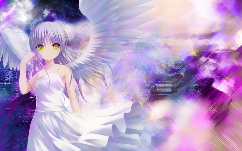 Anime Angel with Wings — Purple
