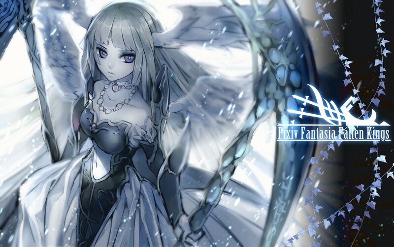 Anime Angel with Wings — White, Dramatic, Digital Art, Dress