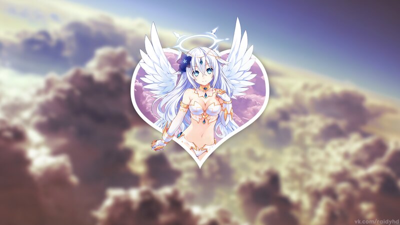 Anime Angel with Wings — White, Serene, Digital Art