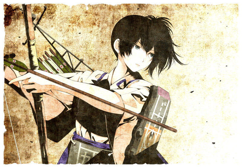Anime Archer Aiming Bow — Brown