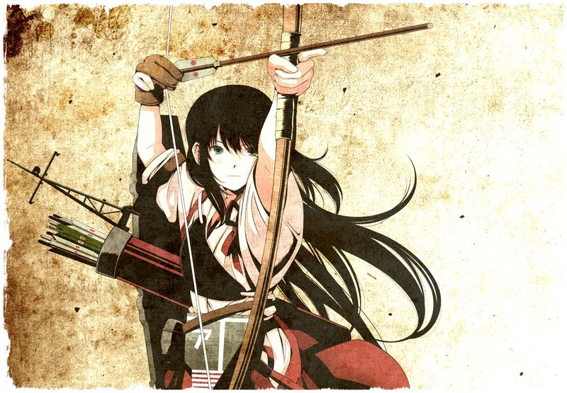 Anime Archer Girl — Brown, Determined