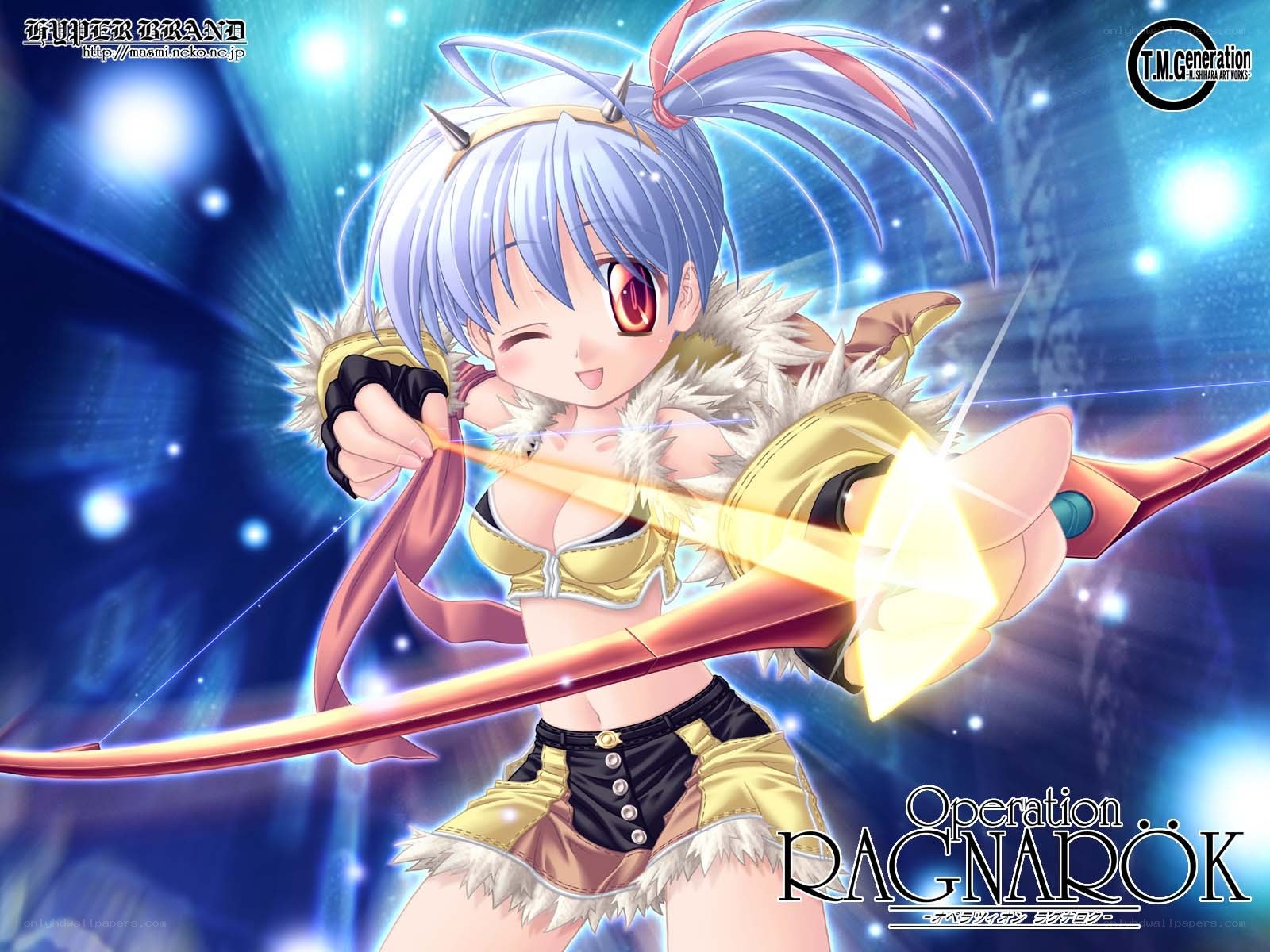 Anime archer girl in action