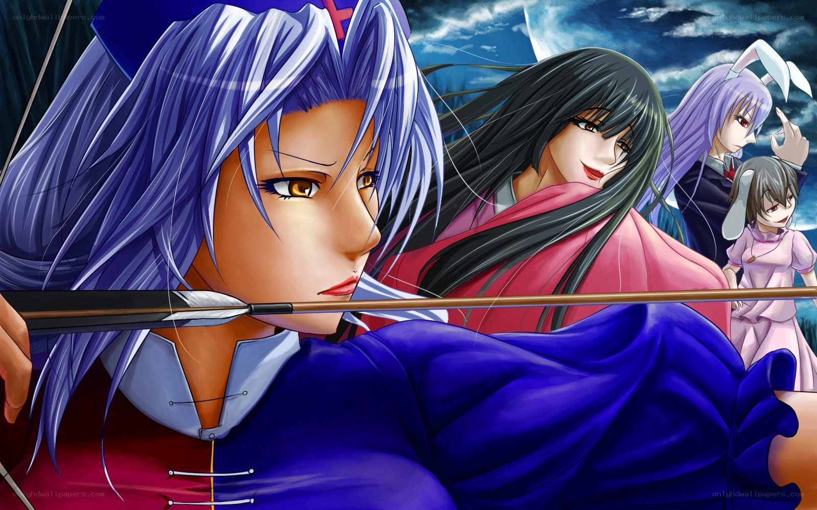 Anime archer in action