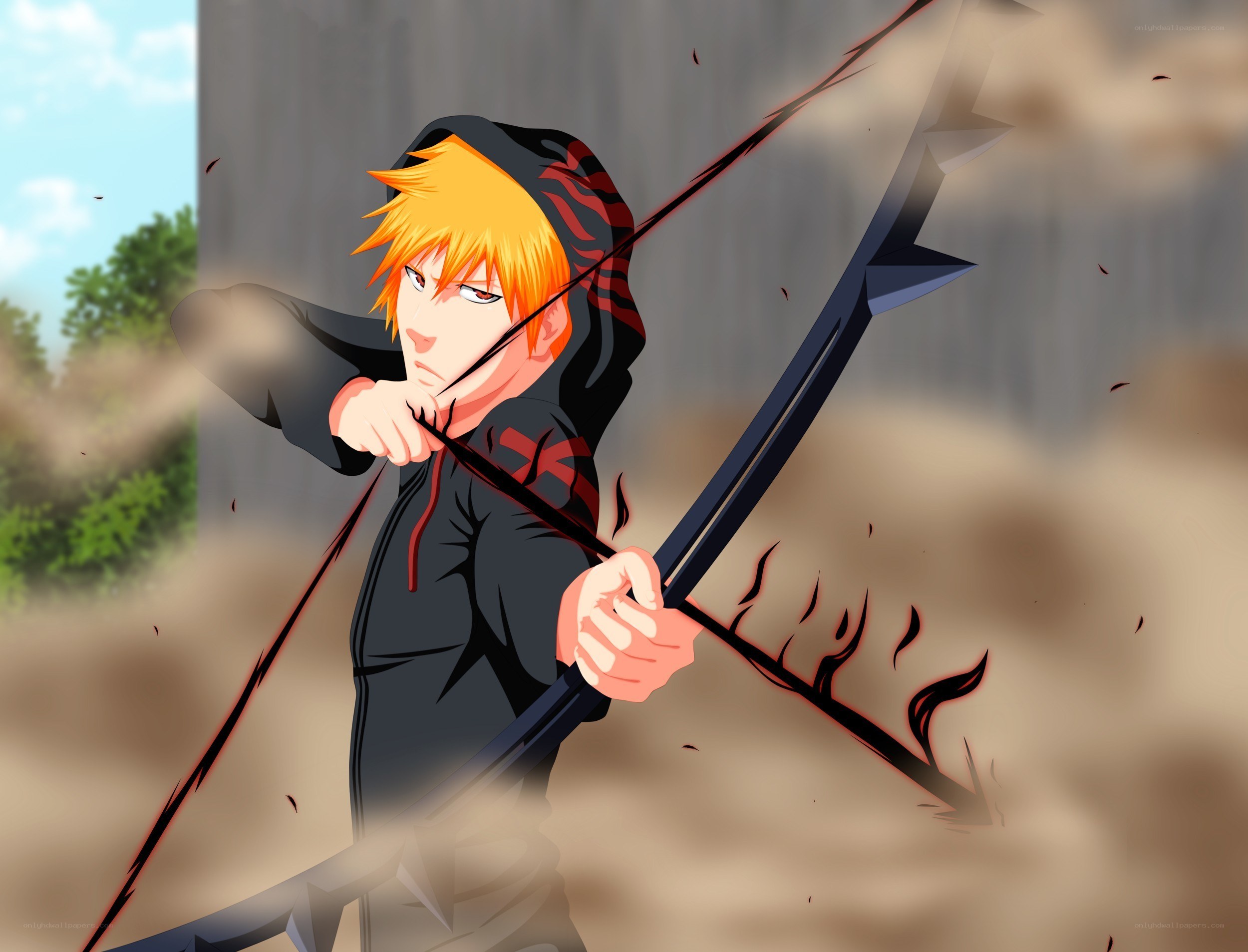 anime archer in action