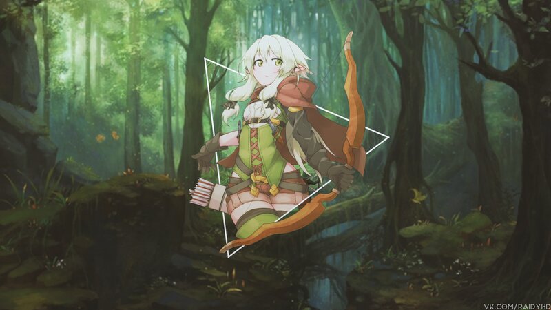 Anime Archer in Forest — Green