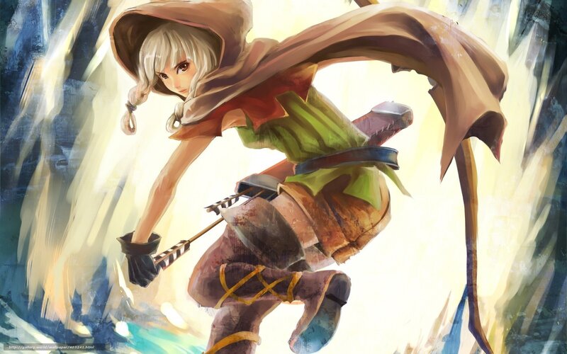 anime archer in motion