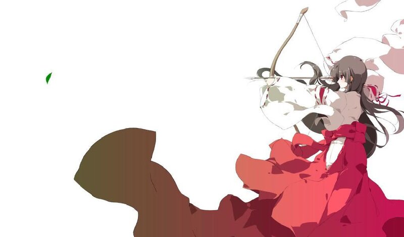 Anime archer in red dress