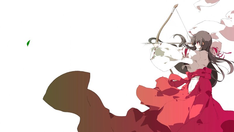 anime archer in red dress
