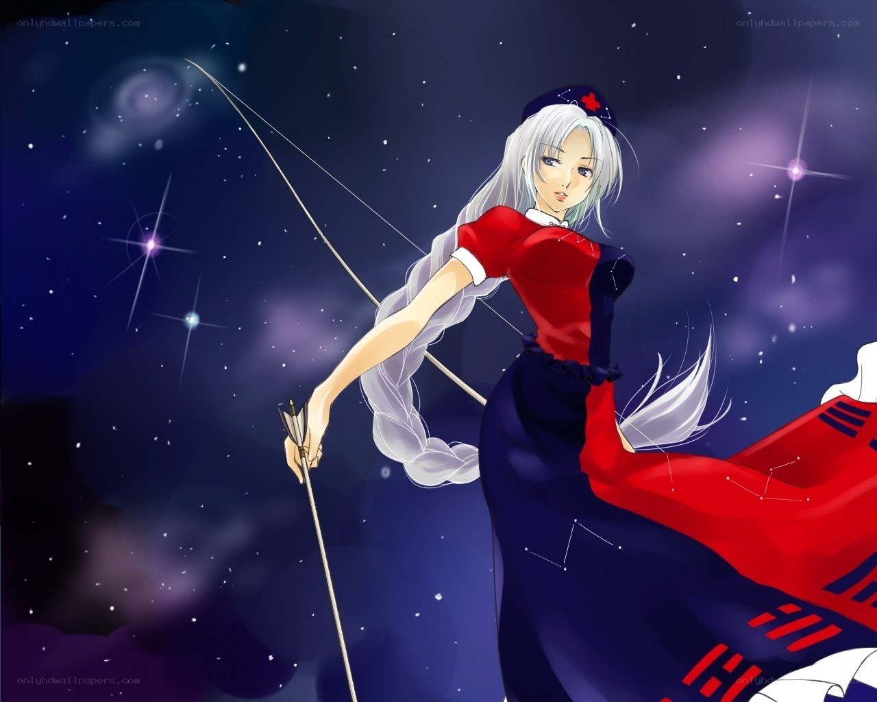anime archer in starry night