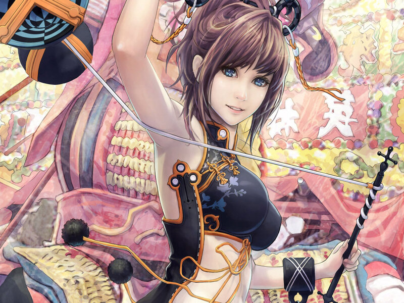 anime archer in traditional attire