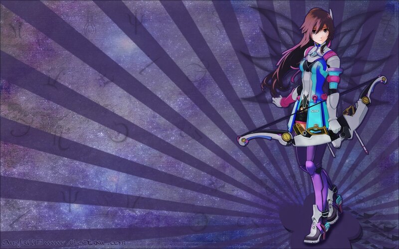 Anime Archer with Bow — Purple