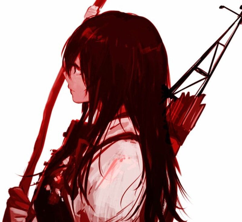 Anime Archer with Bow — Red