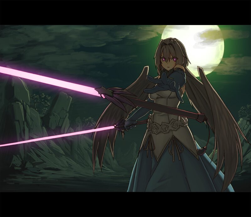 Anime archer with glowing bow