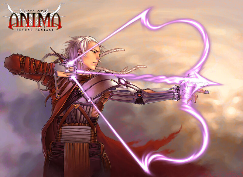 Anime archer with glowing bow
