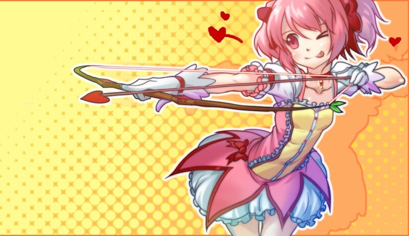 anime archer with heart arrow