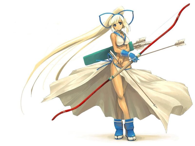Anime archer with long hair