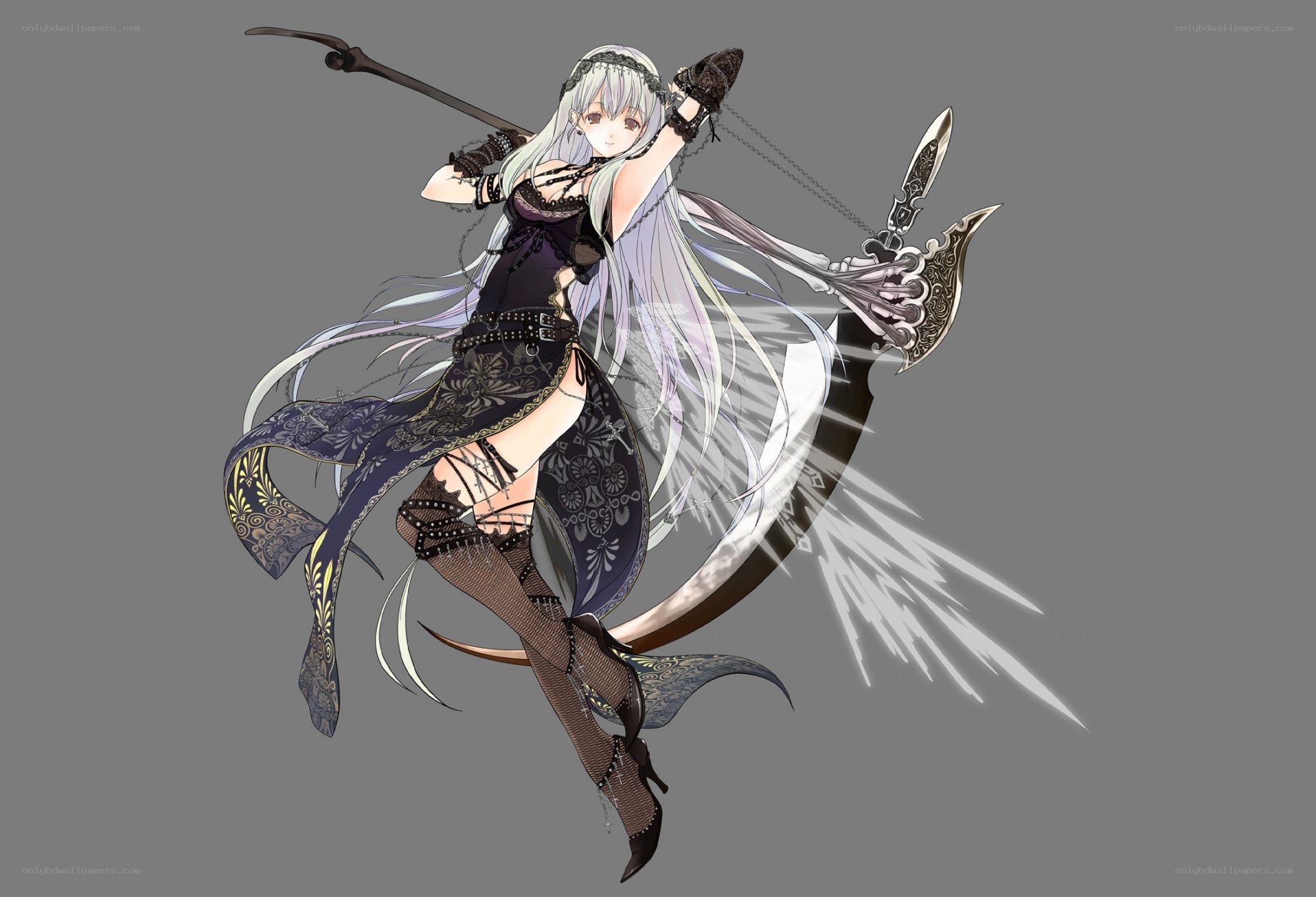 anime archer with scythe