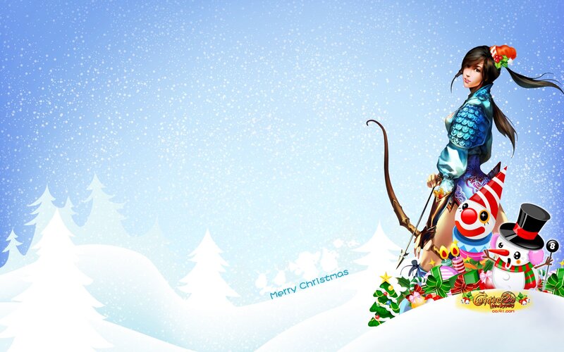 Anime Archer with Snowmen