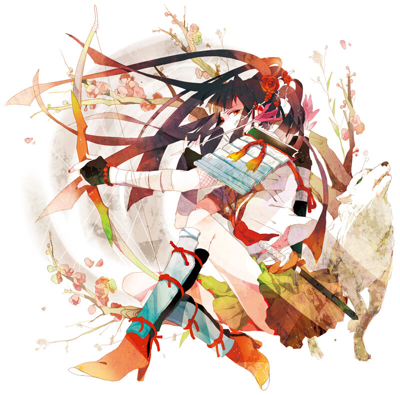 Anime Archer with Wolf