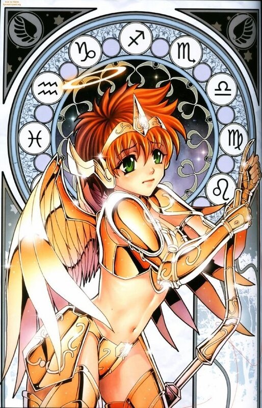 Anime archer with zodiac symbols