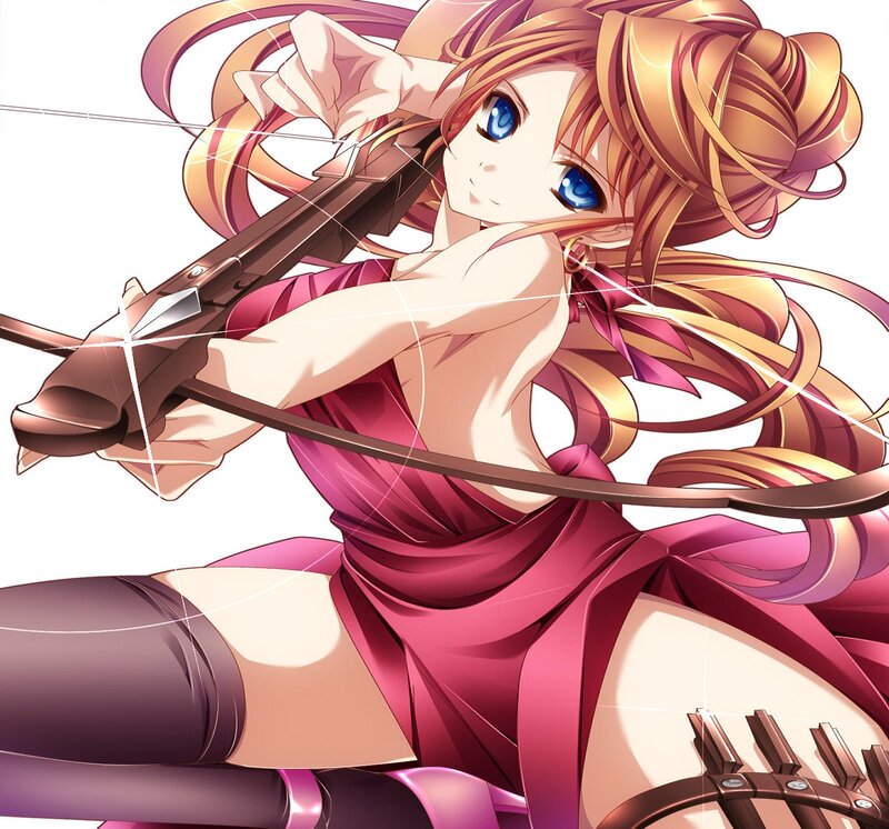 Anime Archer Woman — Pink, Dynamic