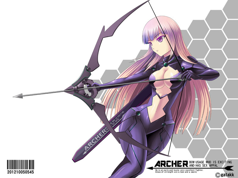 Anime Archer Woman — Purple, Focused
