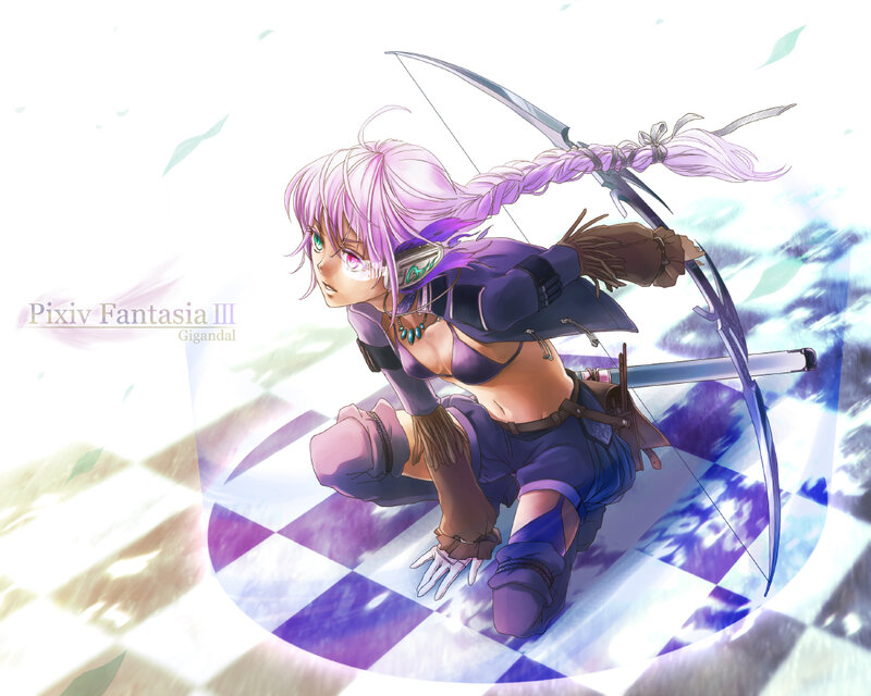 Anime Archer Woman — Purple