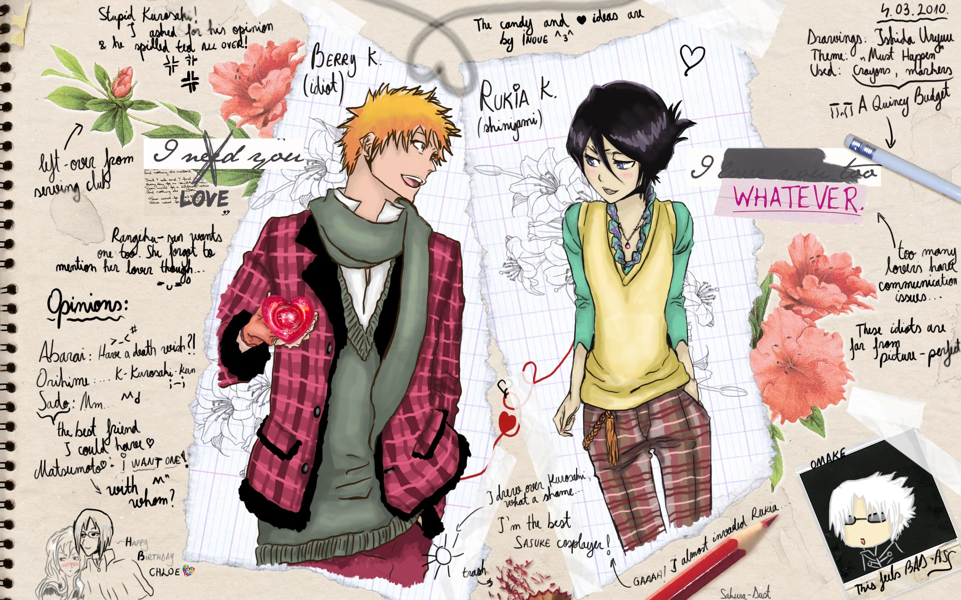 Anime art collage with characters