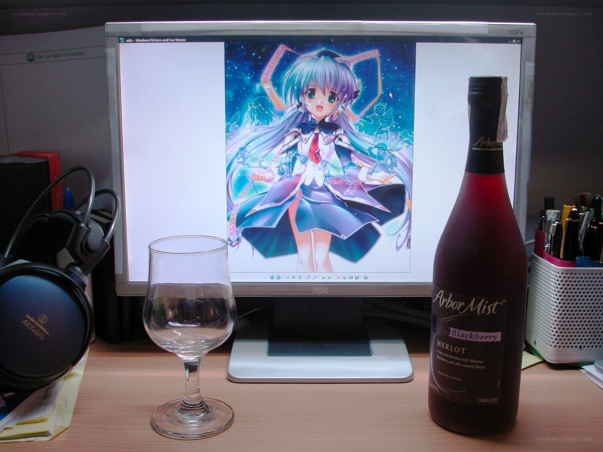anime art on computer screen